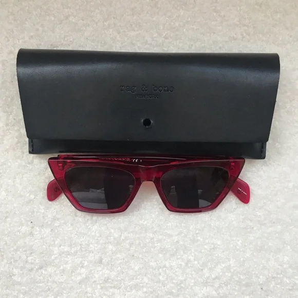 Rag & Bone Mino Red Cat Eye Sunglasses - Picture 2 of 6